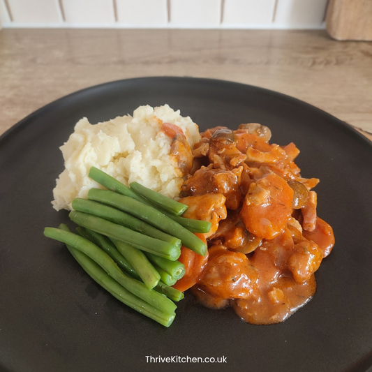 Chicken Chasseur, Mash & green beans