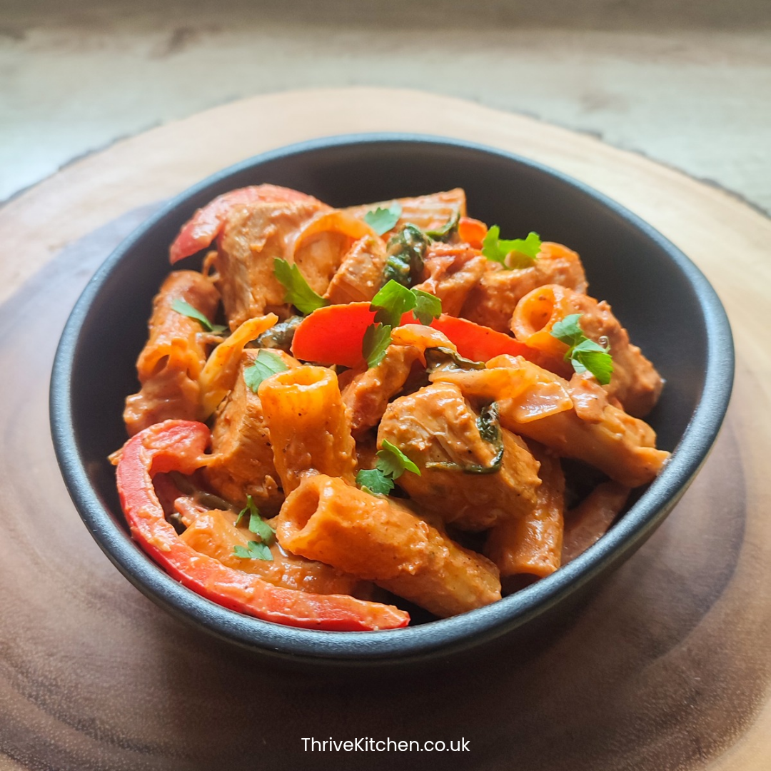 Creamy Tuscan chicken rigatoni